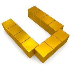 letter U cubic golden © visart