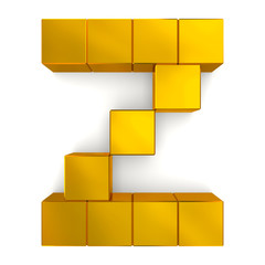 letter Z cubic golden