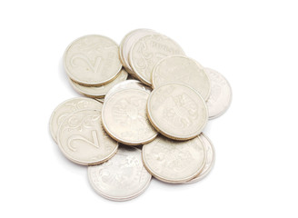 money on a white background