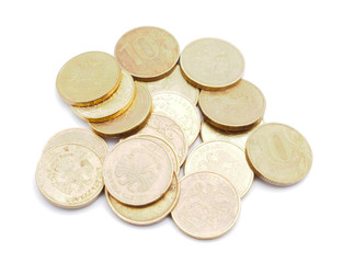 money on a white background