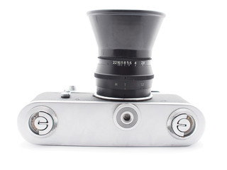 Old camera on a white background