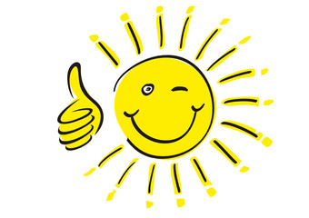 sonne mit daumen hoch