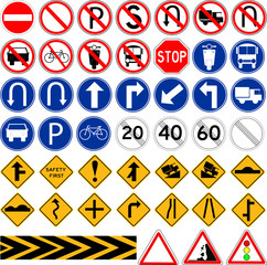 Set of Simple Traffic Sign