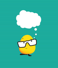 cute kawaii character called moby with a speech bubble