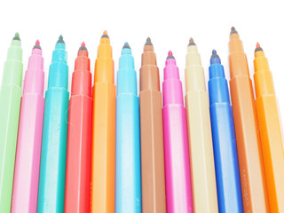 felt-tip pens on a white background