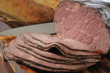 Thin sliced roast beef