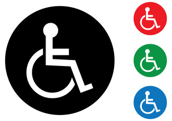 Disabled wheelchair symbol icons