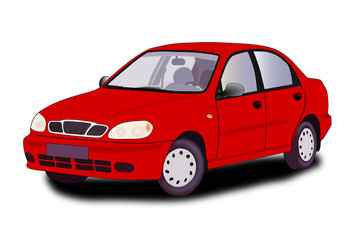 Red car - vector illustration.