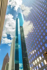 Gordijnen facade of skyscraper in downtown Houston © travelview