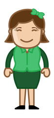 Happy Girl - Business Cartoon Character Vector