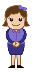Receptionist Girl - Business Cartoon Character Vector