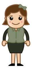 Blushing Face Girl - Business Cartoon Character Vector