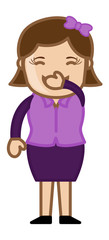 Ashamed Girl - Business Cartoon Character Vector