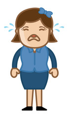 Crying Lady - Business Cartoon Character Vector