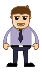 Cunning Office Employee - Business Cartoon Character Vector