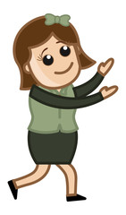 Girl Trying to Catch - Business Cartoon Character Vector