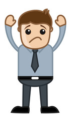 Unhappy Businessman - Business Cartoon Character Vector