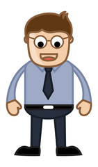 Funny Eyes Man - Business Cartoon Character Vector