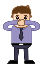 Keep Quiet - Business Cartoon Character Vector