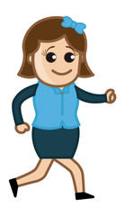 Girl Walking - Business Cartoon Character Vector