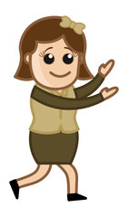 Female in Office - Business Cartoon Character Vector