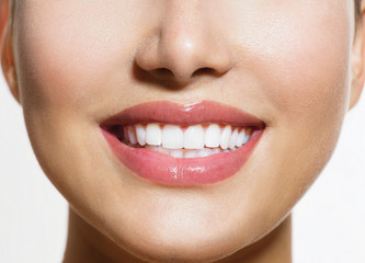 Fototapeta premium Healthy Smile. Teeth Whitening. Smiling Young Woman