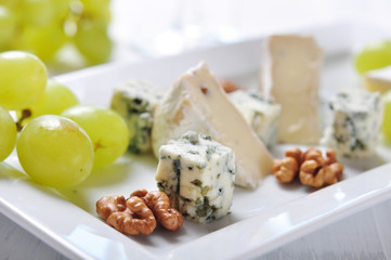 Camembert and  blue cheese