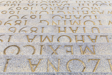 all american states are engraved at the steps