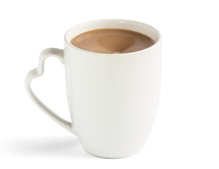 Coffee heart white cup