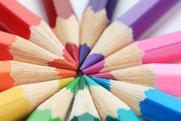 Colour pencils, close up