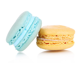 Gentle macaroons isolated on white