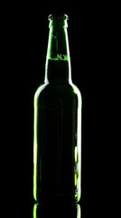 Bottle of beer on black background