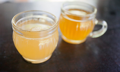 Two cups of aromatic tea