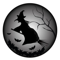 witch and bats