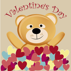 happy teddy bear in valentine's day