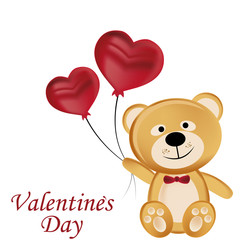 happy teddy bear in valentine's day