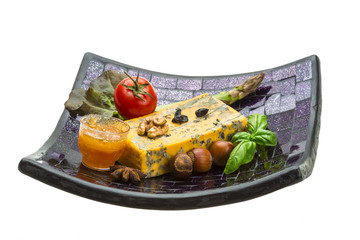 Gold cheese with mould