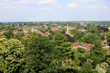 Fototapeta na wymiar View from the Warwick castle, England