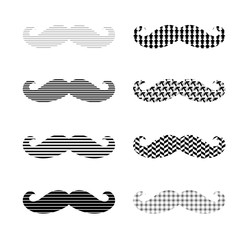 Mustache Design Vector Set / border and monochrome
