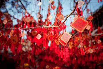 Foto op Plexiglas wish cards in a Buddhist temple in Beijing © Nastya Tepikina