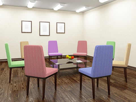 Color chairs for discussion