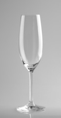 Glass of champagne on a white background