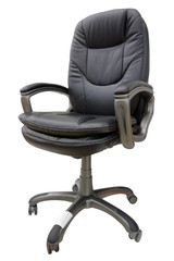 Black leather armchair