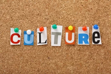 Foto op Plexiglas The word Culture on a cork notice board © thinglass