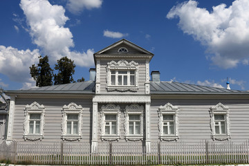 Facade of russian wooden house