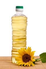 Plastic bottle with sunflower oil