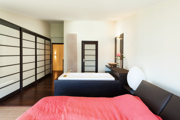 interior luxury apartment, beautiful bedroom with bath