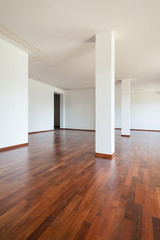 interior apartment, large living room with columns