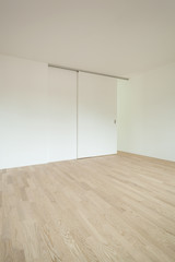 interior new house, empty room with sliding door
