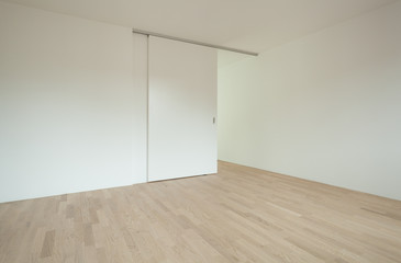 interior new house, empty room with sliding door